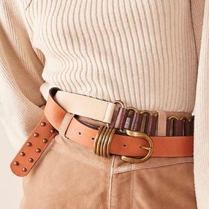 Free People Two-Tone Studded Double-Wrap Belt